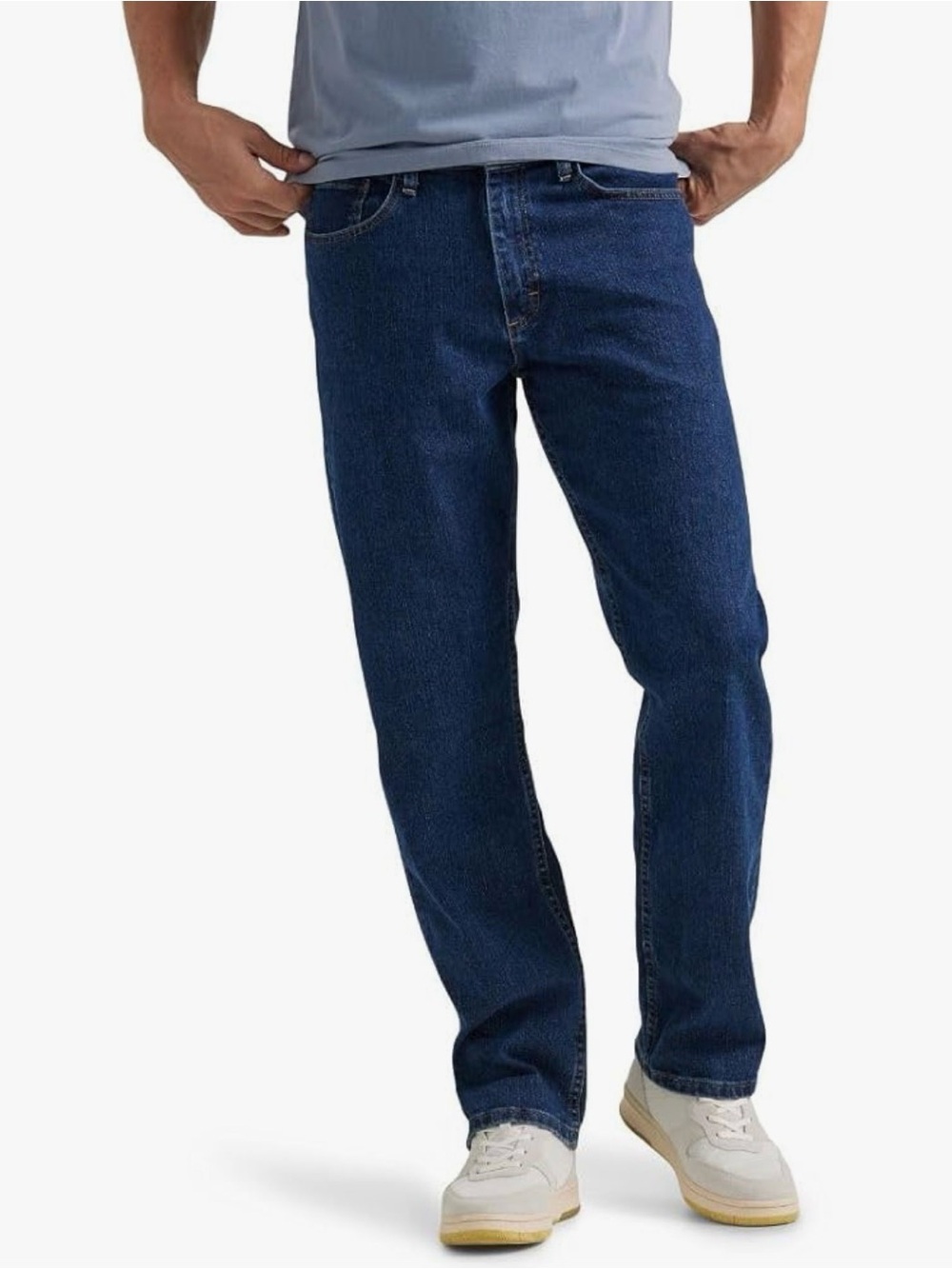 Wrangler Straight-Leg Men’s Jeans - Deep Indigo Blue 38x28